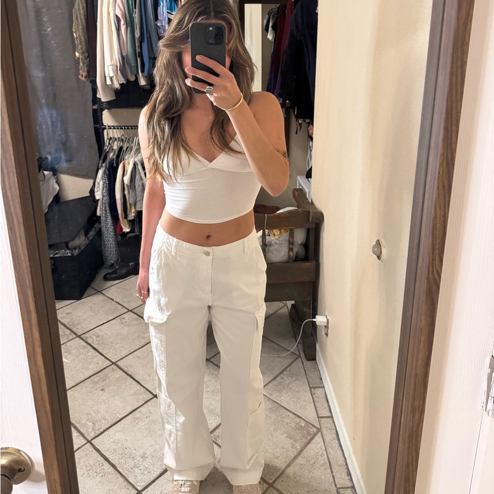 H&M White Cargo Pants